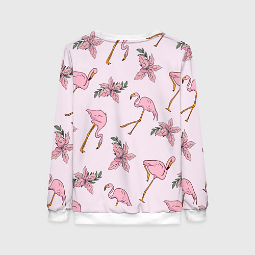 Женский свитшот Розовый фламинго / 3D-Белый – фото 2