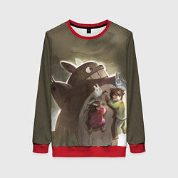 Свитшот женский Мой сосед Тоторо, цвет: 3D-красный