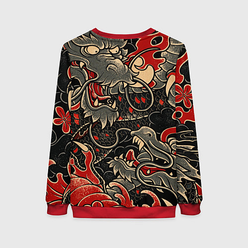 Женский свитшот Dsquared tatoo DRAGON / 3D-Красный – фото 2