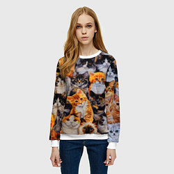 Свитшот женский КОТЯТКИ, цвет: 3D-белый — фото 2