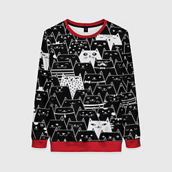 Свитшот женский КОТЫ BLACK, цвет: 3D-красный