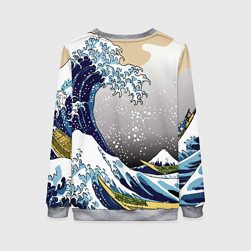 Женский свитшот The great wave off kanagawa / 3D-Меланж – фото 2