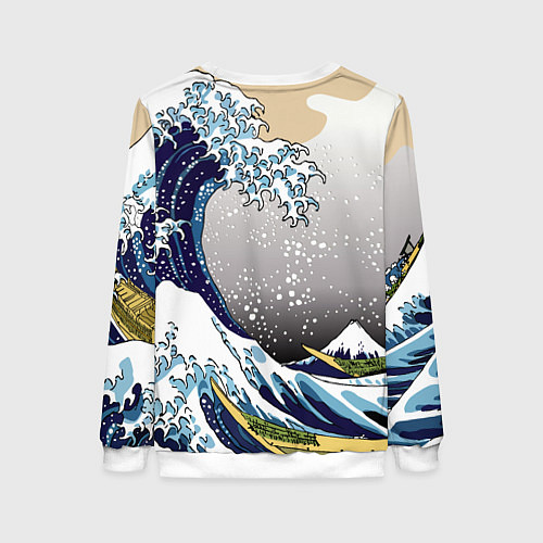 Женский свитшот The great wave off kanagawa / 3D-Белый – фото 2