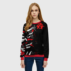 Свитшот женский Анархия, цвет: 3D-красный — фото 2