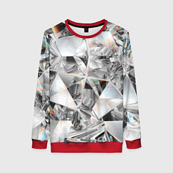 Свитшот женский Зеркальный калейдоскоп, цвет: 3D-красный