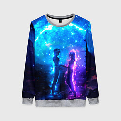 Женский свитшот Внеземная пара луна ночь