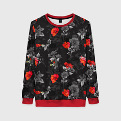 Женский свитшот Красные цветы