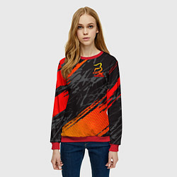 Свитшот женский Форма для мотокросса FOX, цвет: 3D-красный — фото 2