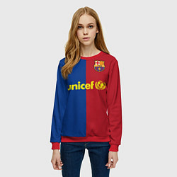 Свитшот женский Форма Barcelona Messi, цвет: 3D-красный — фото 2