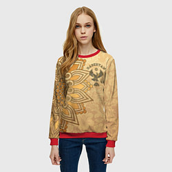 Свитшот женский Дагестан в золоте, цвет: 3D-красный — фото 2