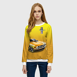 Свитшот женский Ford mustang - motorsport, цвет: 3D-белый — фото 2