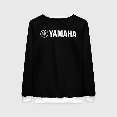 Женский свитшот Yamaha на спине / 3D-Белый – фото 2