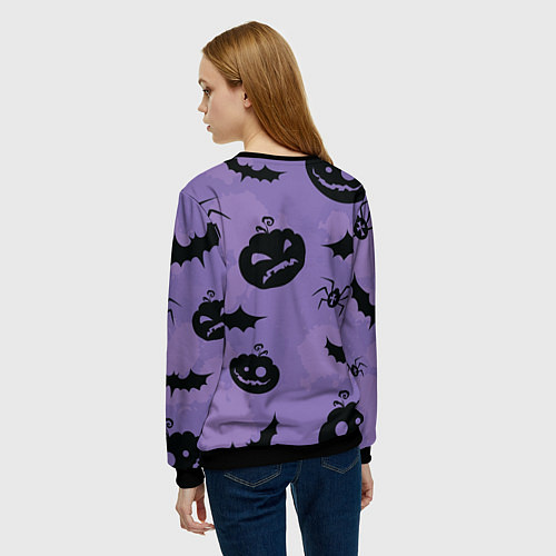 Женский свитшот Фиолетовый хэллоуин / 3D-Черный – фото 4