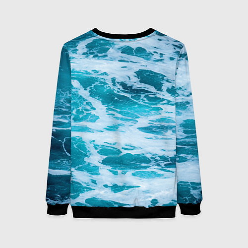 Женский свитшот Вода волны пена море / 3D-Черный – фото 2