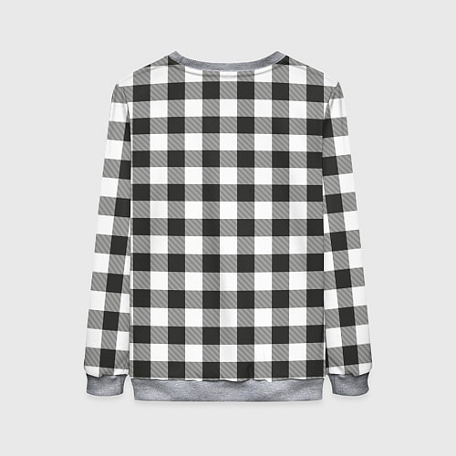 Женский свитшот Черно-белая клетка / 3D-Меланж – фото 2