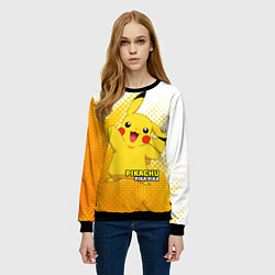 Свитшот женский Pikachu Pika Pika, цвет: 3D-черный — фото 2