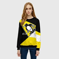 Свитшот женский Pittsburgh Penguins Exclusive, цвет: 3D-черный — фото 2