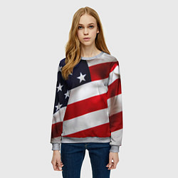 Свитшот женский США USA, цвет: 3D-меланж — фото 2