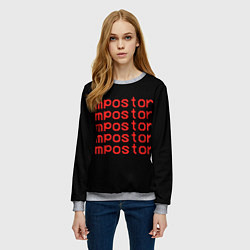 Свитшот женский Among Us, цвет: 3D-меланж — фото 2