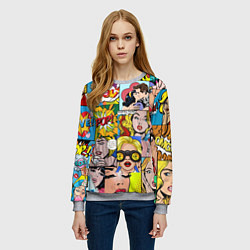 Свитшот женский Pop Art, цвет: 3D-меланж — фото 2