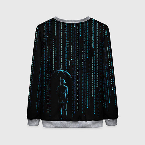 Женский свитшот Двоичный дождь, матрица / 3D-Меланж – фото 2