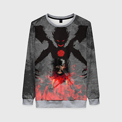 Свитшот женский Черный клевер, цвет: 3D-меланж