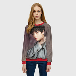 Свитшот женский BTS Ким Тэ Хён, цвет: 3D-красный — фото 2