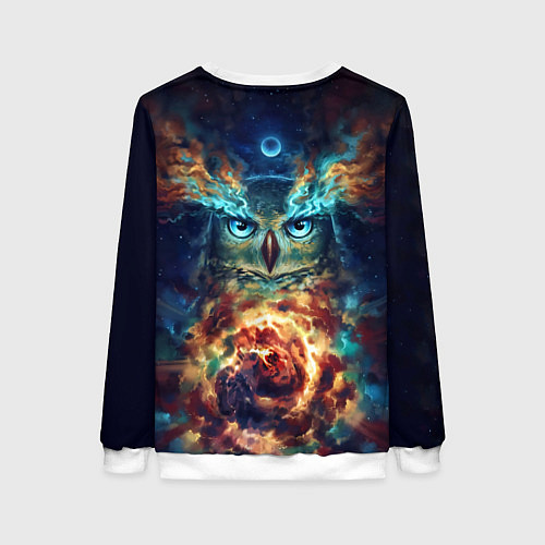 Женский свитшот Сова Космос / 3D-Белый – фото 2