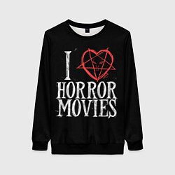 Свитшот женский I Love Horror Movies, цвет: 3D-черный