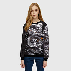 Свитшот женский Самурай, цвет: 3D-черный — фото 2