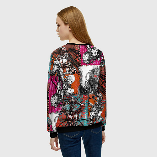 Женский свитшот Cyberpunk 2077 / 3D-Черный – фото 4