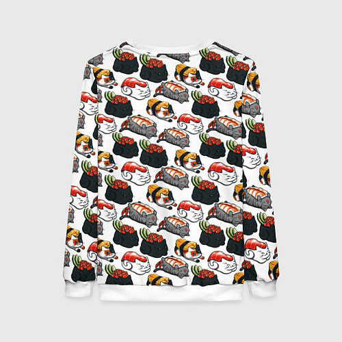 Женский свитшот Котики Суши / 3D-Белый – фото 2