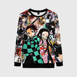 Свитшот женский Клинок рассекающий демонов, цвет: 3D-черный