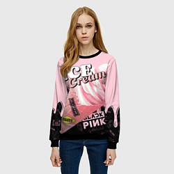 Свитшот женский BLACKPINK ICE CREAM, цвет: 3D-черный — фото 2