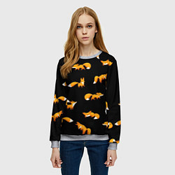 Свитшот женский Лисы, цвет: 3D-меланж — фото 2