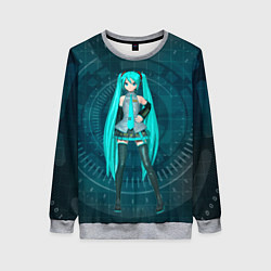 Свитшот женский Мику Хацуне, цвет: 3D-меланж