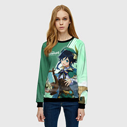Свитшот женский Genshin Impact, цвет: 3D-черный — фото 2