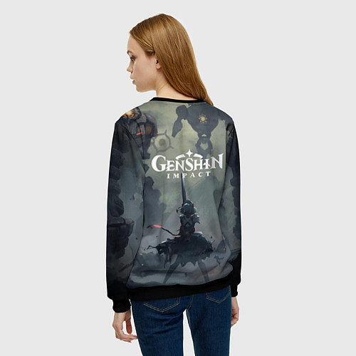 Женский свитшот Genshin impact Noelle / 3D-Черный – фото 4