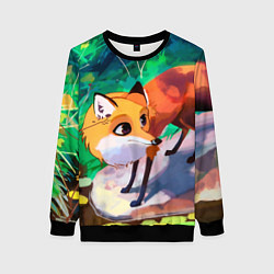Свитшот женский Лисичка, цвет: 3D-черный