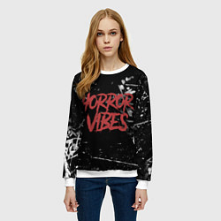 Свитшот женский Хоррор настроение, цвет: 3D-белый — фото 2