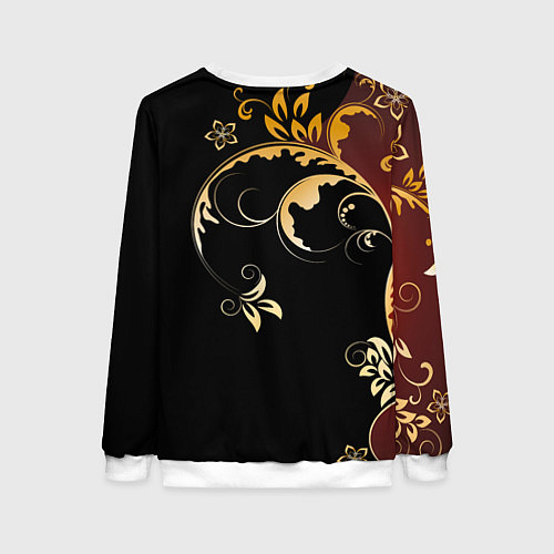 Женский свитшот Узор - Хохлома / 3D-Белый – фото 2