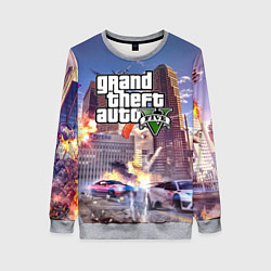 Свитшот женский ЭКШЕН Grand Theft Auto V, цвет: 3D-меланж