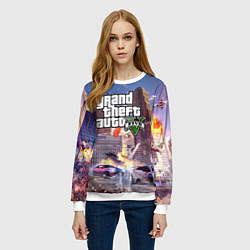 Свитшот женский ЭКШЕН Grand Theft Auto V, цвет: 3D-белый — фото 2