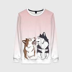 Женский свитшот Хаски играют