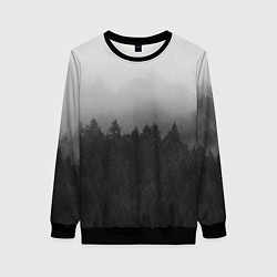 Свитшот женский Туманный лес, цвет: 3D-черный