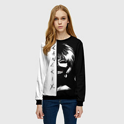 Свитшот женский Kaneki X Tokyo Ghoul, цвет: 3D-черный — фото 2
