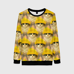 Свитшот женский Котята, цвет: 3D-черный