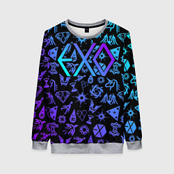 Свитшот женский EXO K-POP LogoBombing, цвет: 3D-меланж