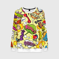 Свитшот женский Комикс, цвет: 3D-белый