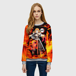 Свитшот женский КЛИНОК РАССЕКАЮЩИЙ ДЕМОНОВ, цвет: 3D-меланж — фото 2